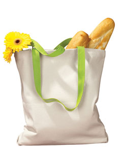 8868 Cotton Tote with Contrasting Handles