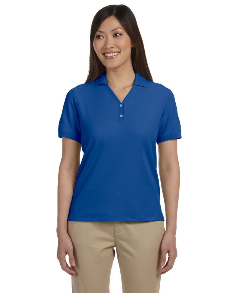 Devon & Jones D100W Ladies’ Pima Piqué Short-Sleeve Y-Collar Polo