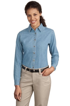 Port & Company – Ladies Long Sleeve Value Denim Shirt. LSP10